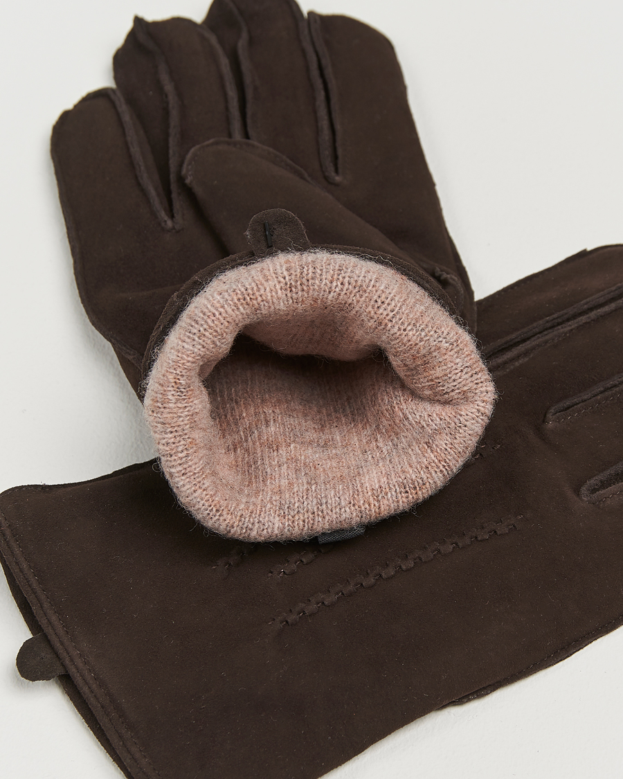 Homme | Amanda Christensen Lined Suede Gloves Brown | Amanda Christensen | Lined Suede Gloves Brown