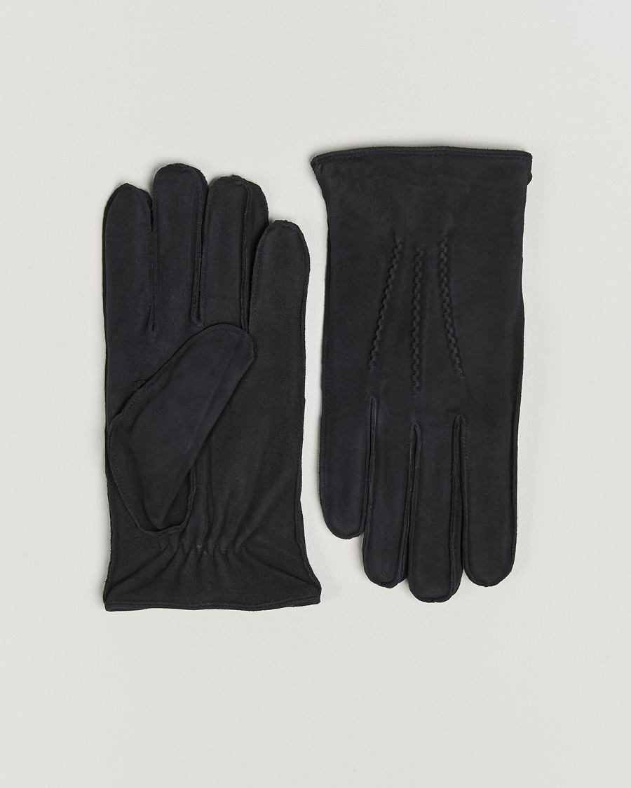 Homme | Amanda Christensen Lined Suede Gloves Black | Amanda Christensen | Lined Suede Gloves Black