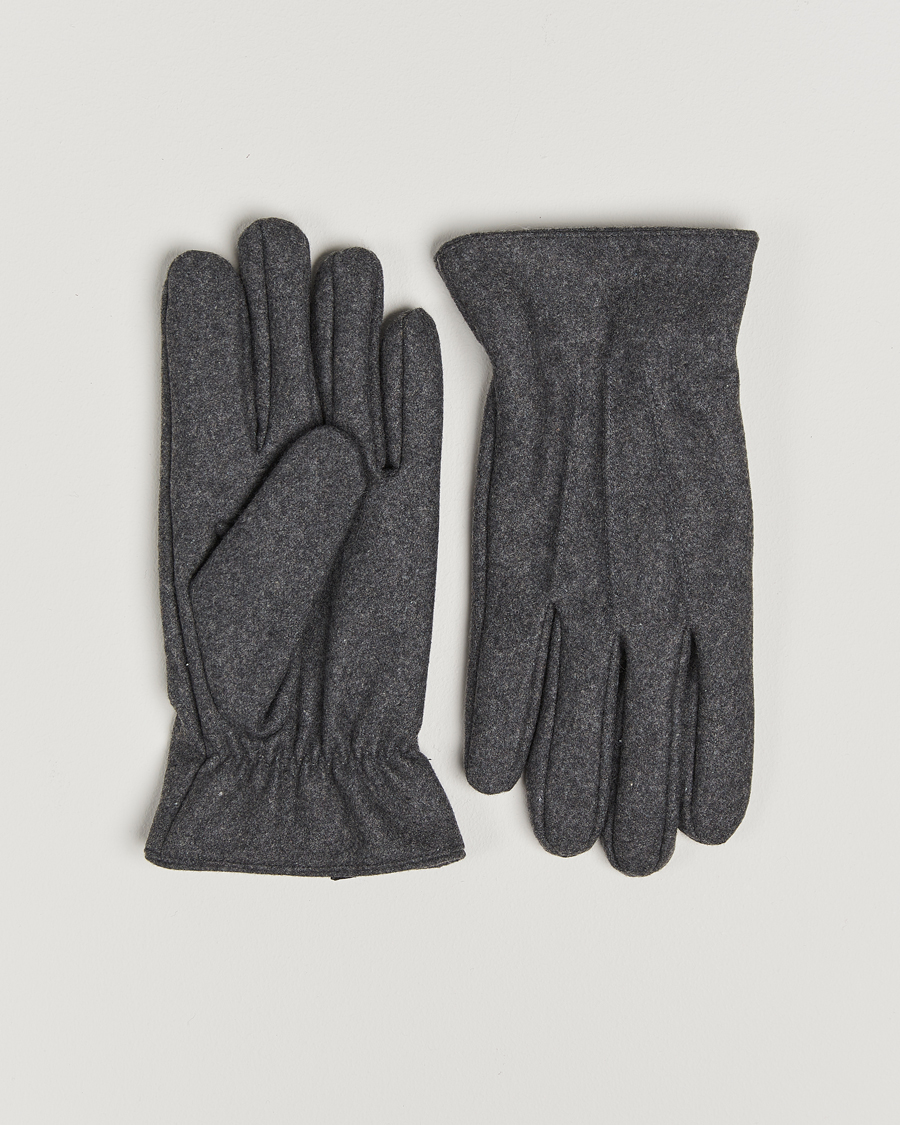 Homme | Gants | Amanda Christensen | Lined Wool Gloves Grey Melange