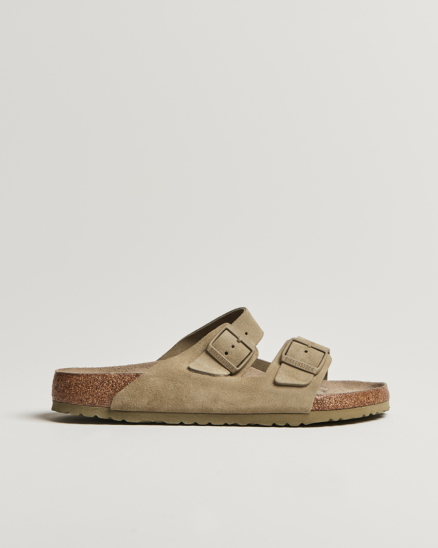 Homme | Sandales Et Mules | BIRKENSTOCK | Arizona Soft Footbed Faded Khaki Suede