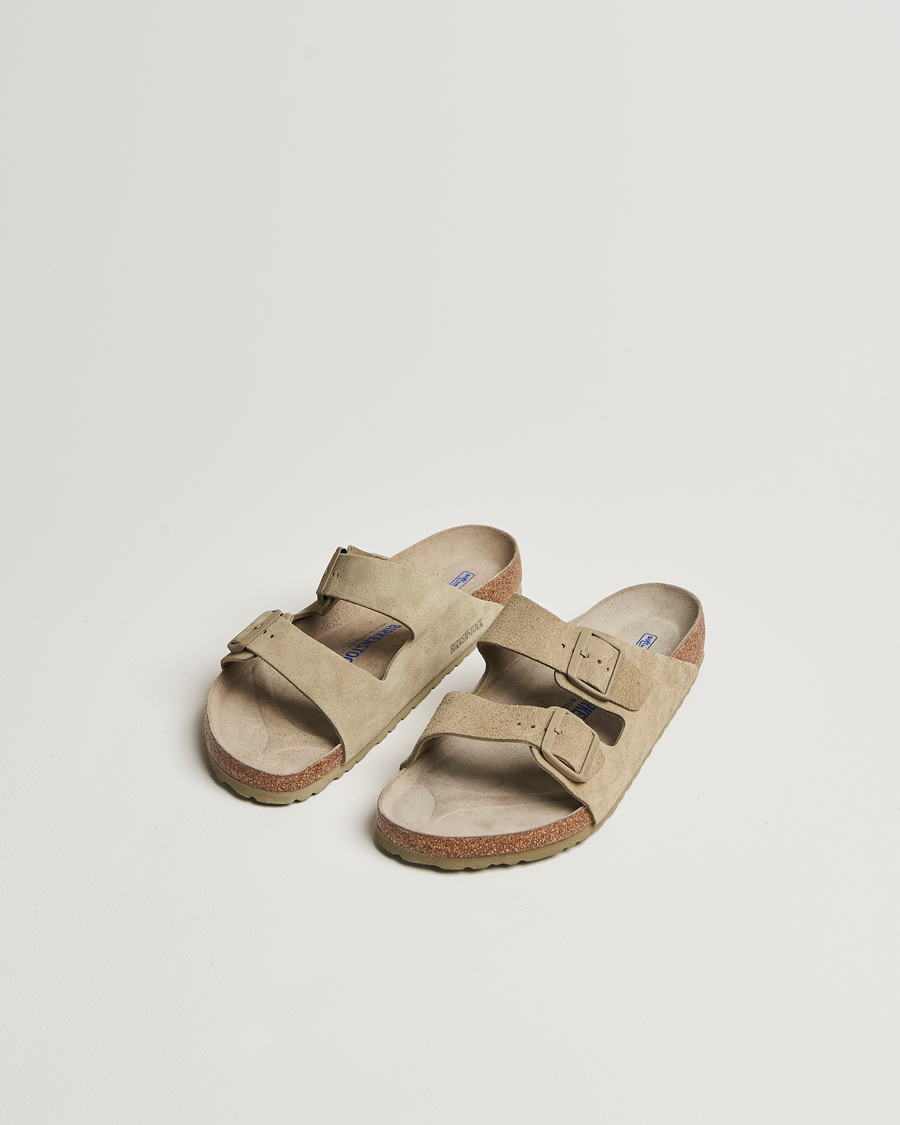 Homme | Sandales Et Mules | BIRKENSTOCK | Arizona Soft Footbed Faded Khaki Suede