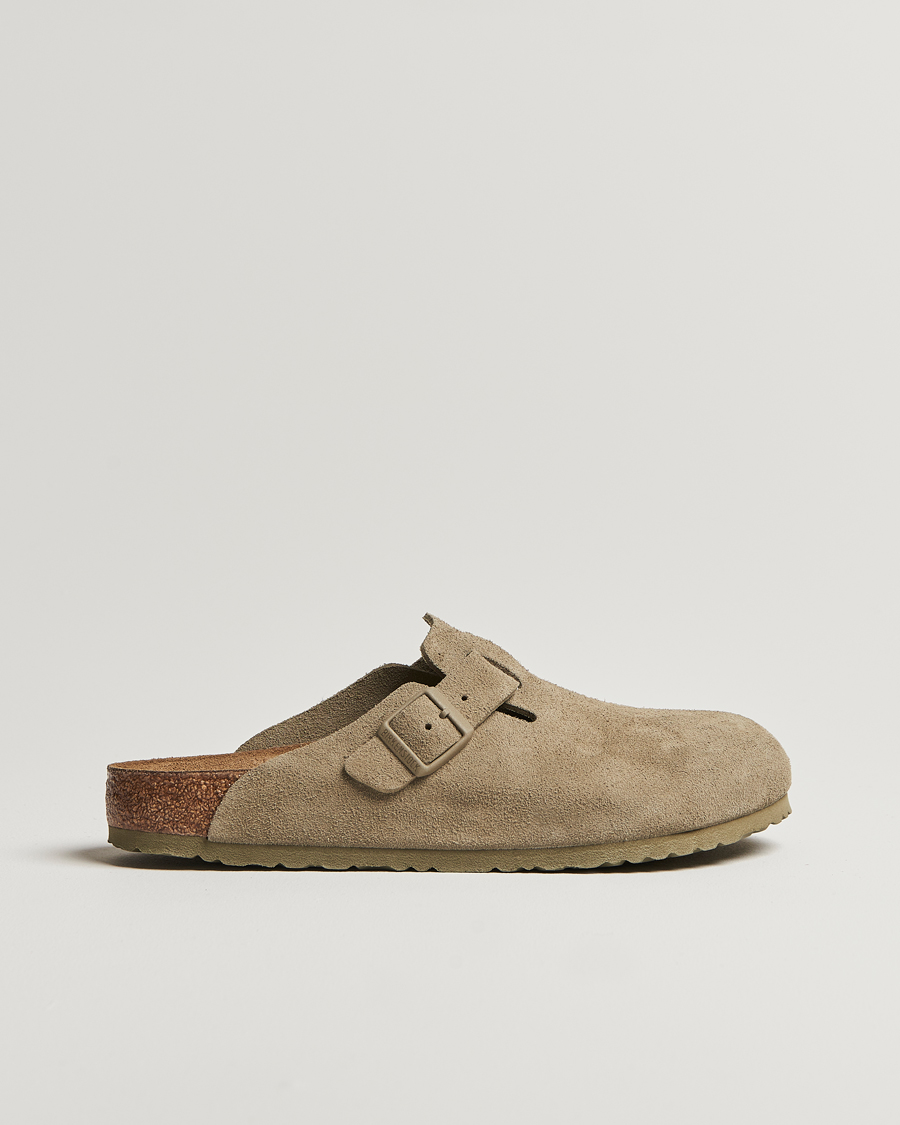 Homme | Sandales Et Mules | BIRKENSTOCK | Boston Classic Footbed Faded Khaki Suede