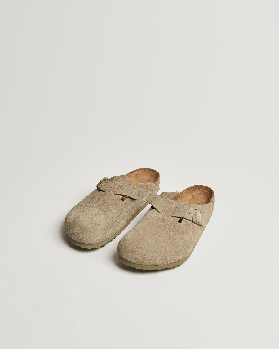 Homme | Sandales Et Mules | BIRKENSTOCK | Boston Classic Footbed Faded Khaki Suede