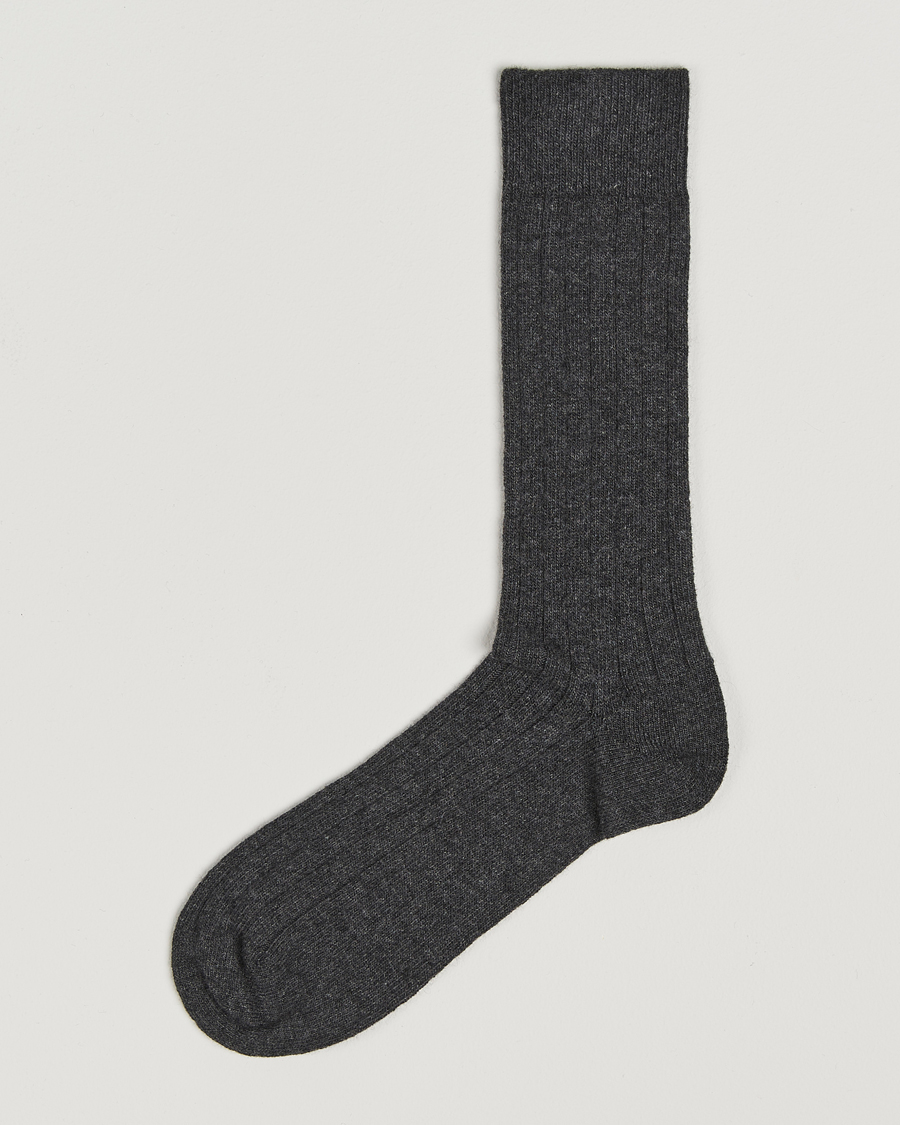Homme | Sous-Vêtements Et Chaussettes | Bresciani | Wool/Cashmere Ribbed Socks Dark Grey