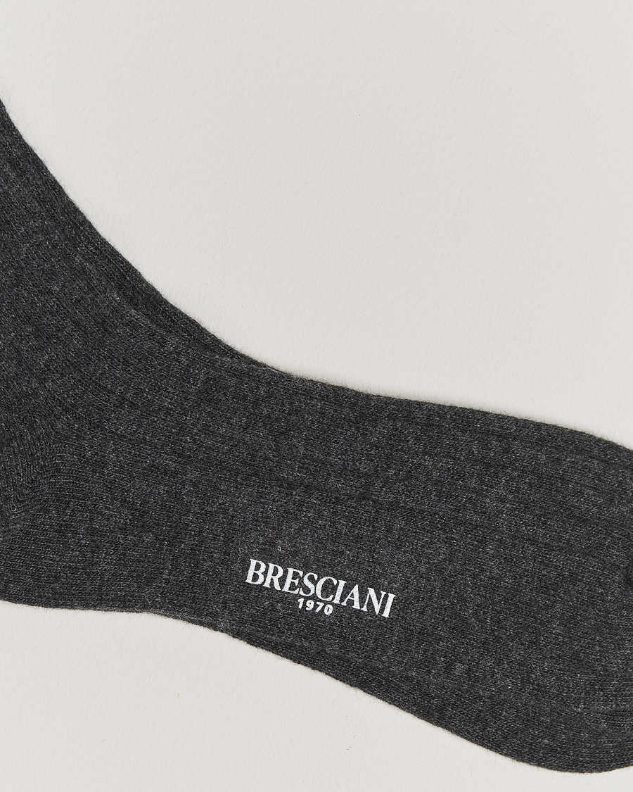 Homme | Sous-Vêtements Et Chaussettes | Bresciani | Wool/Cashmere Ribbed Socks Dark Grey