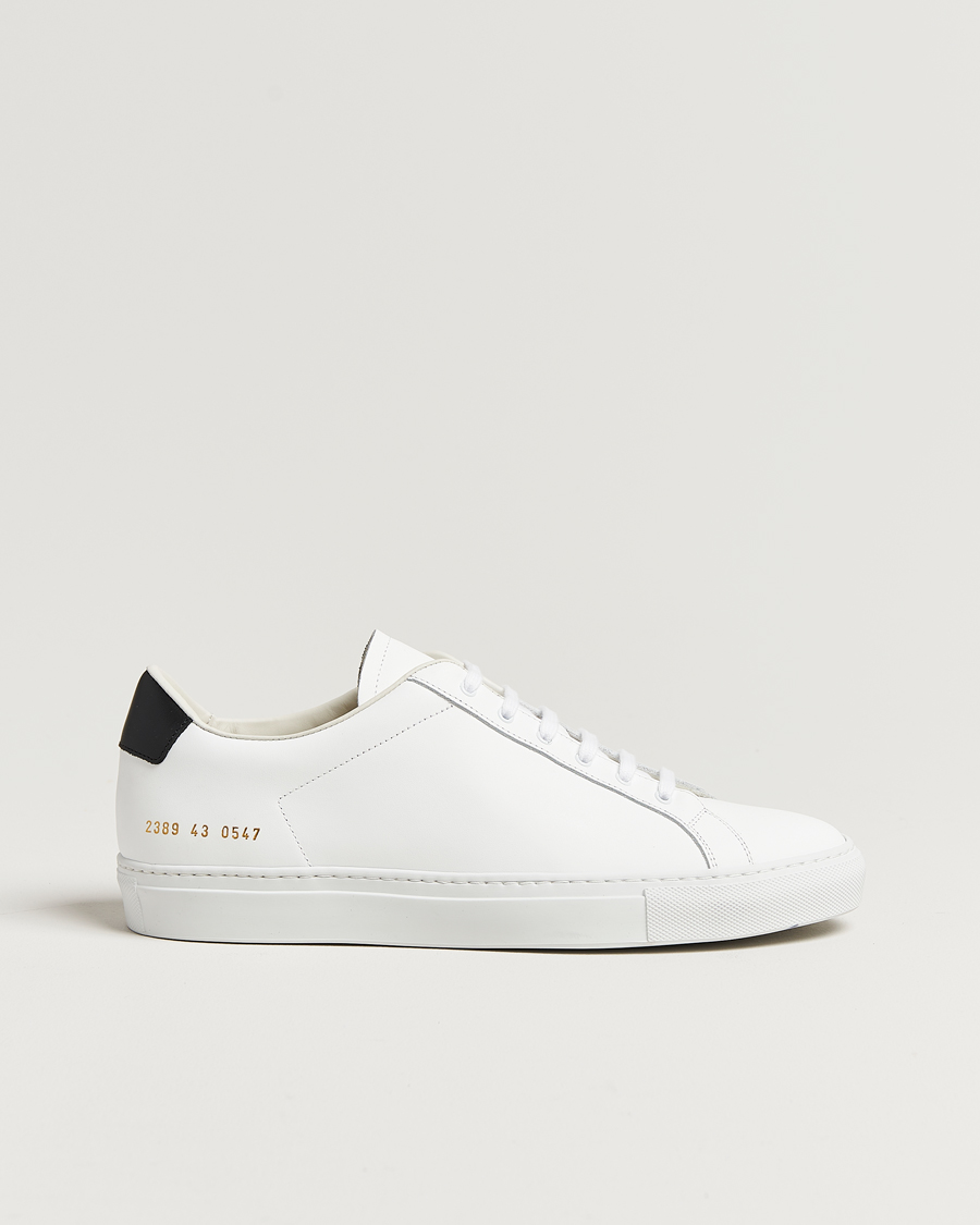 Homme | Common Projects Retro Classic Leather Sneaker White/Black | Common Projects | Retro Classic Leather Sneaker White/Black