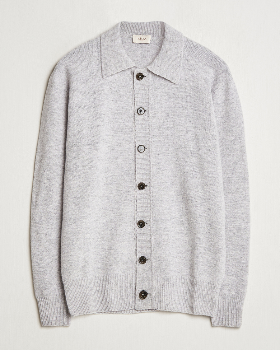 Homme | Pulls Et Tricots | Altea | Shetland Collared Cardigan Light Grey