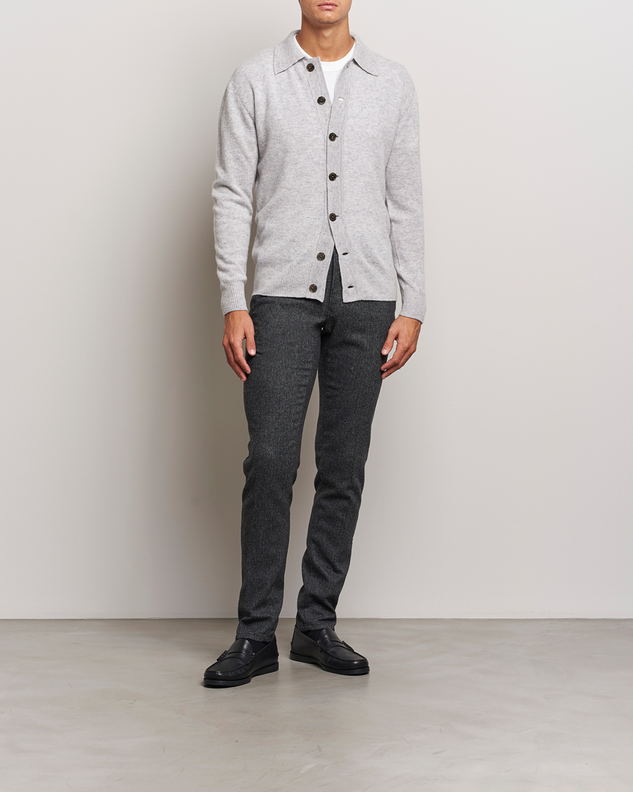 Homme | Pulls Et Tricots | Altea | Shetland Collared Cardigan Light Grey