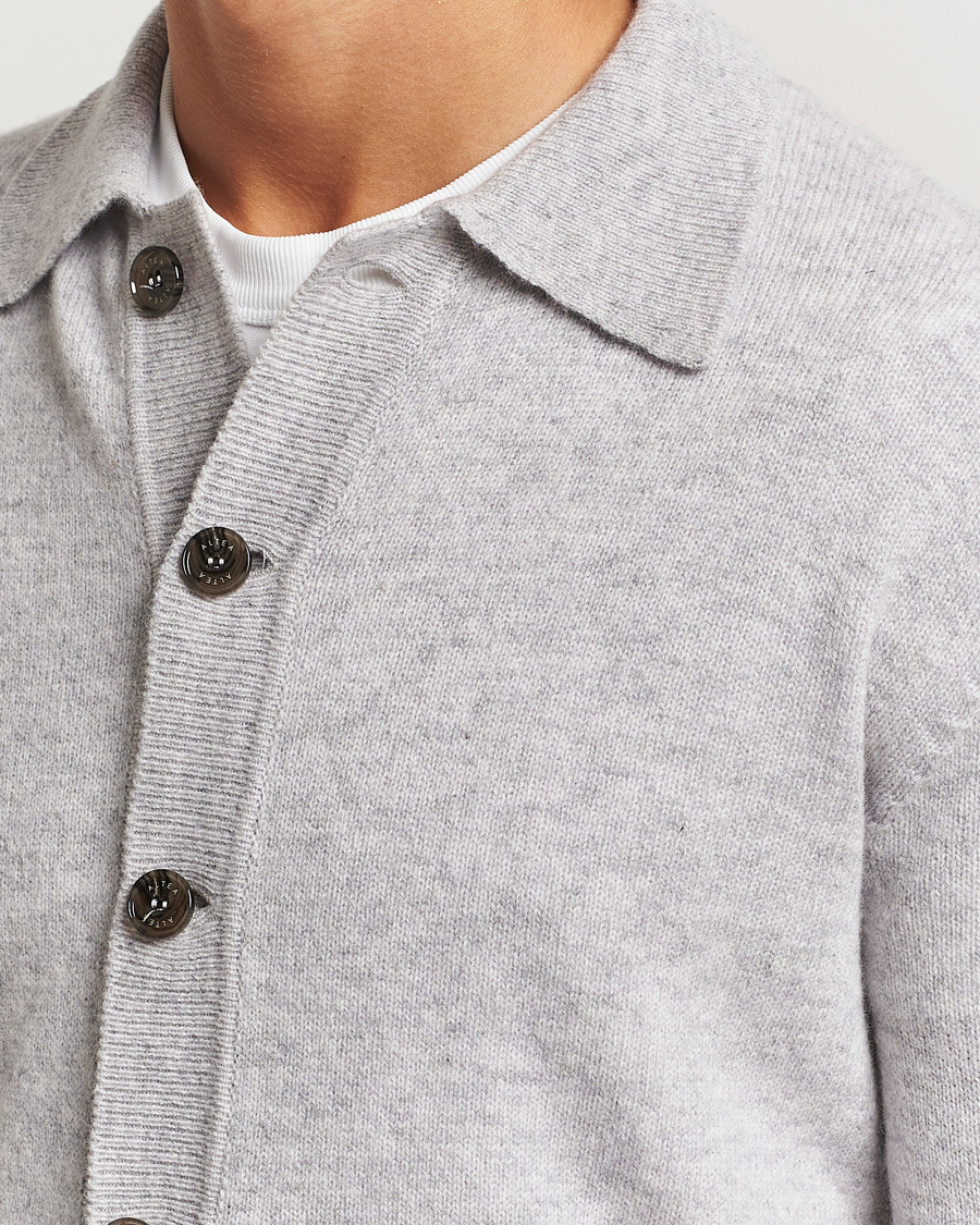 Homme | Pulls Et Tricots | Altea | Shetland Collared Cardigan Light Grey