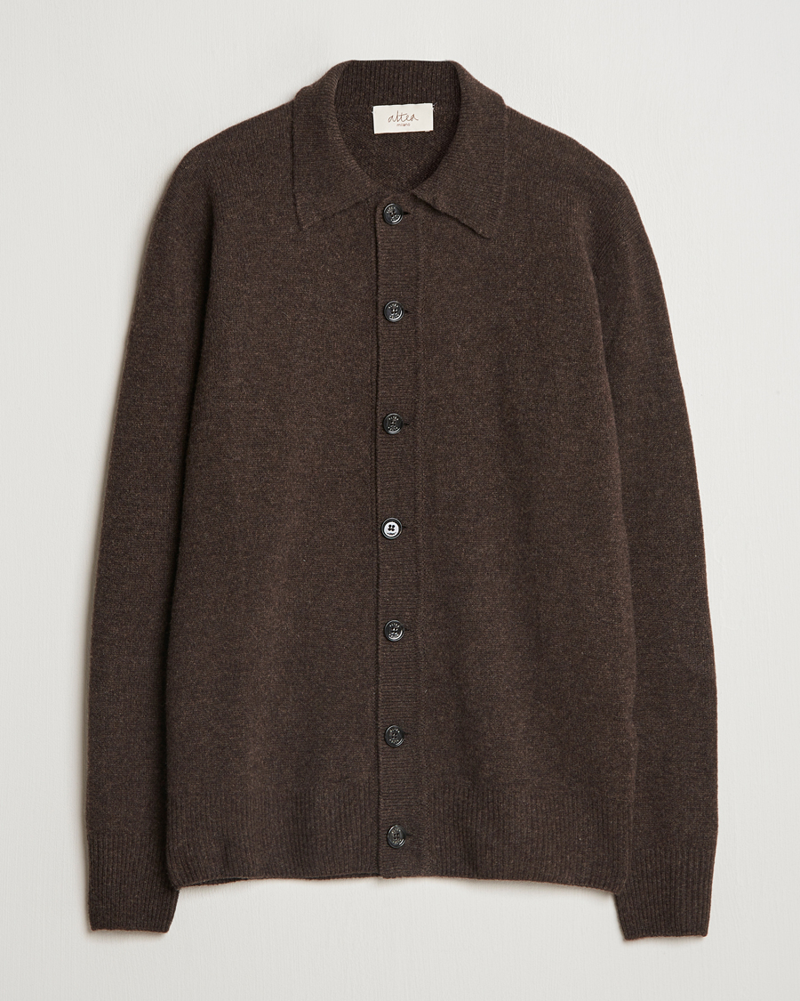 Homme | Pulls Et Tricots | Altea | Shetland Collared Cardigan Brown