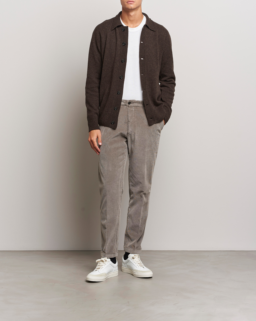 Homme | Pulls Et Tricots | Altea | Shetland Collared Cardigan Brown