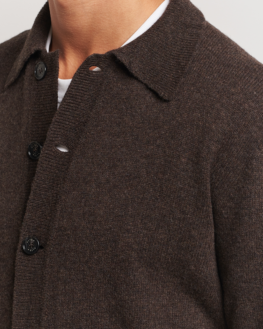 Homme | Pulls Et Tricots | Altea | Shetland Collared Cardigan Brown