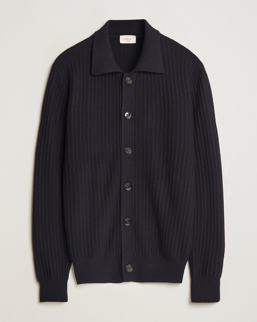Homme | Pulls Et Tricots | Altea | Rib Wool Cardigan Navy