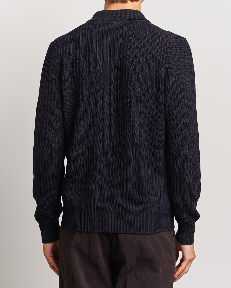 Homme | Pulls Et Tricots | Altea | Rib Wool Cardigan Navy
