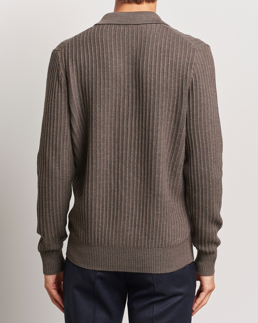 Homme | Pulls Et Tricots | Altea | Rib Wool Cardigan Taupe