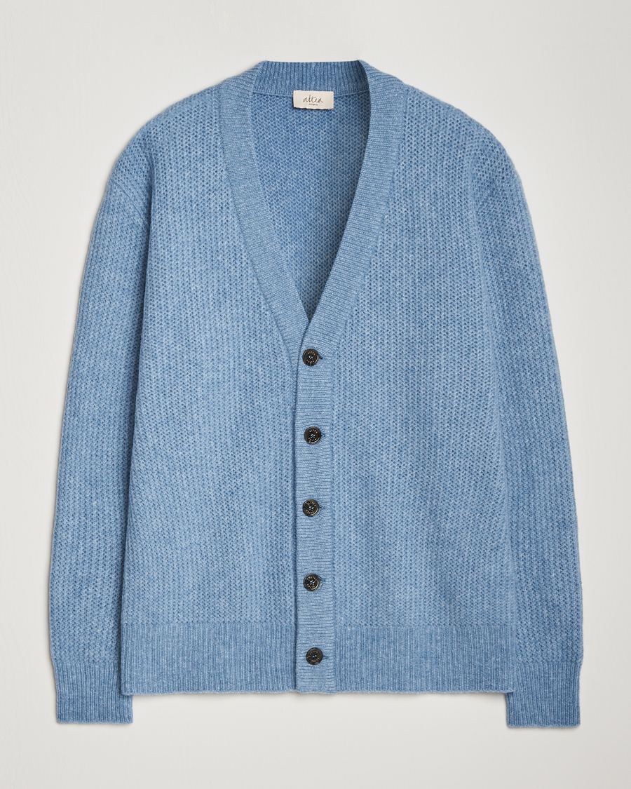 Homme | Pulls Et Tricots | Altea | Soft Rib Stich Cardigan Light Blue
