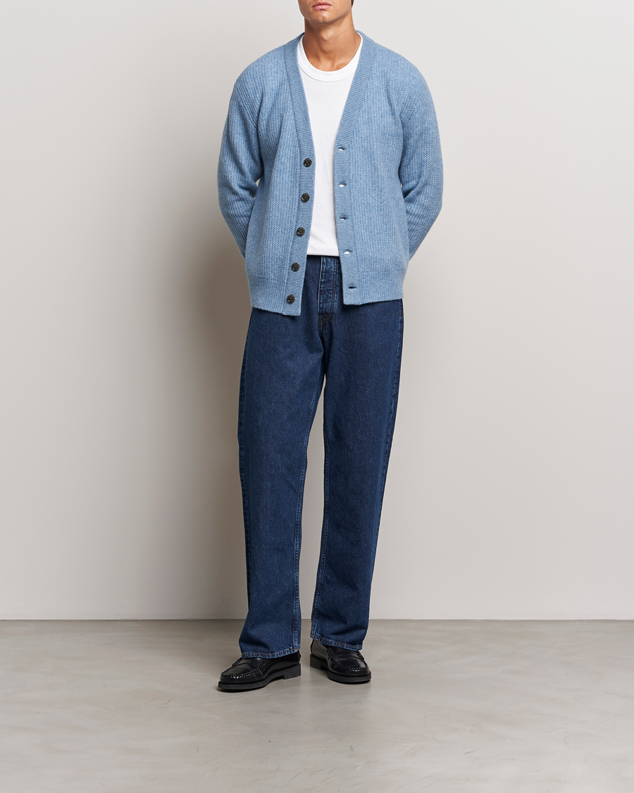 Homme | Pulls Et Tricots | Altea | Soft Rib Stich Cardigan Light Blue