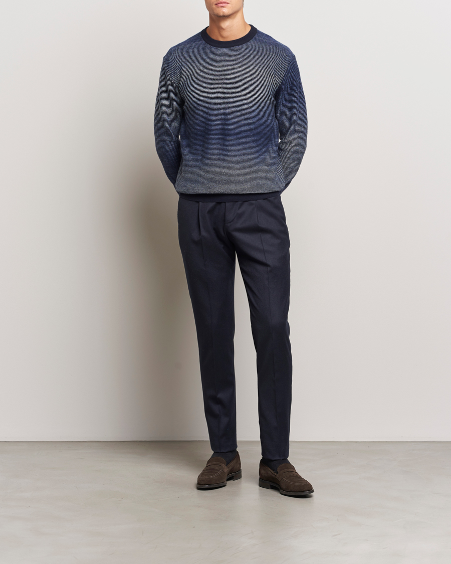 Homme | Pulls Et Tricots | Altea | Jacquard Stripe Sweater Navy