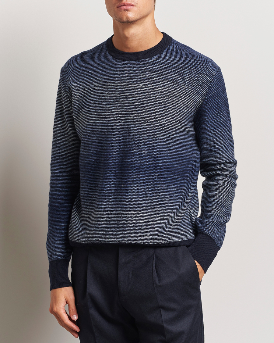 Homme | Pulls Et Tricots | Altea | Jacquard Stripe Sweater Navy