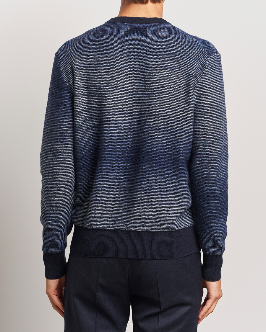Homme | Pulls Et Tricots | Altea | Jacquard Stripe Sweater Navy