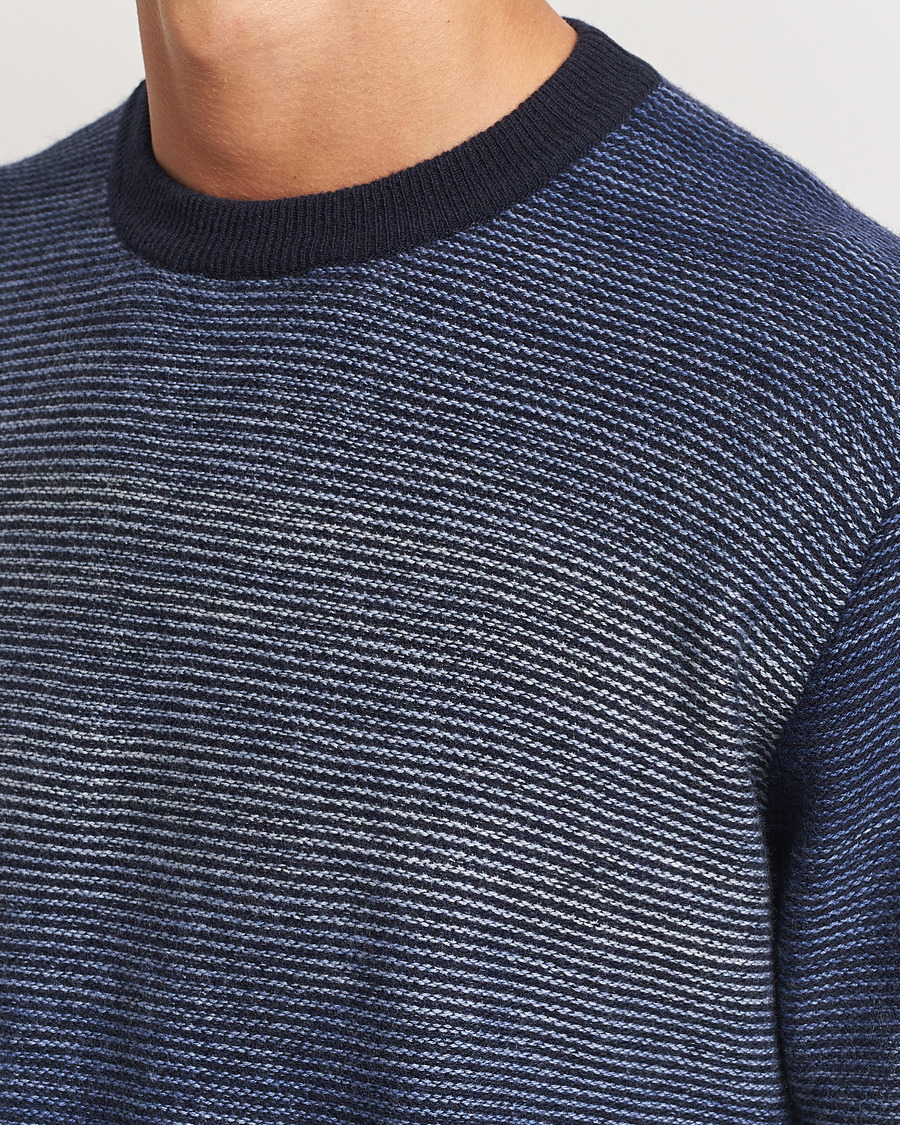 Homme | Pulls Et Tricots | Altea | Jacquard Stripe Sweater Navy