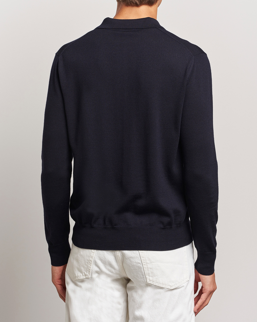 Homme | Pulls Et Tricots | Altea | Merino Long Sleeve Polo Navy