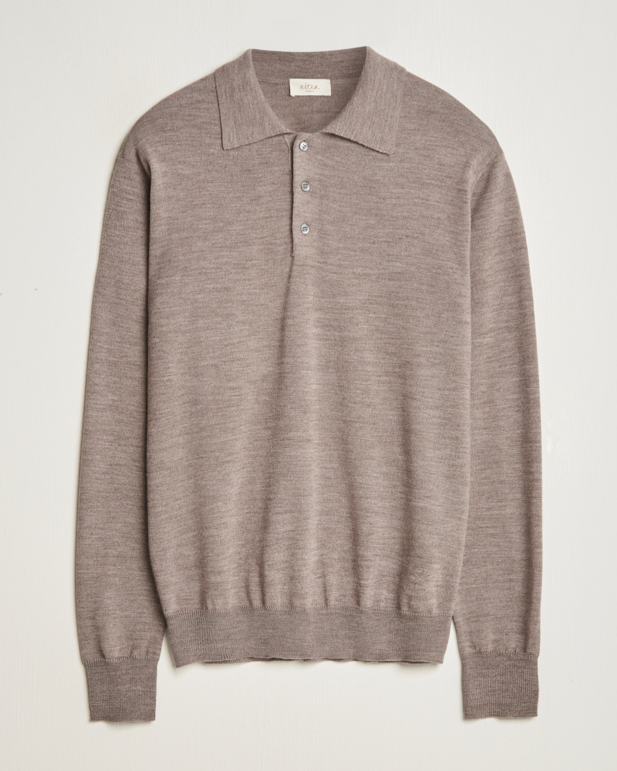 Homme | Pulls Et Tricots | Altea | Merino Long Sleeve Polo Beige