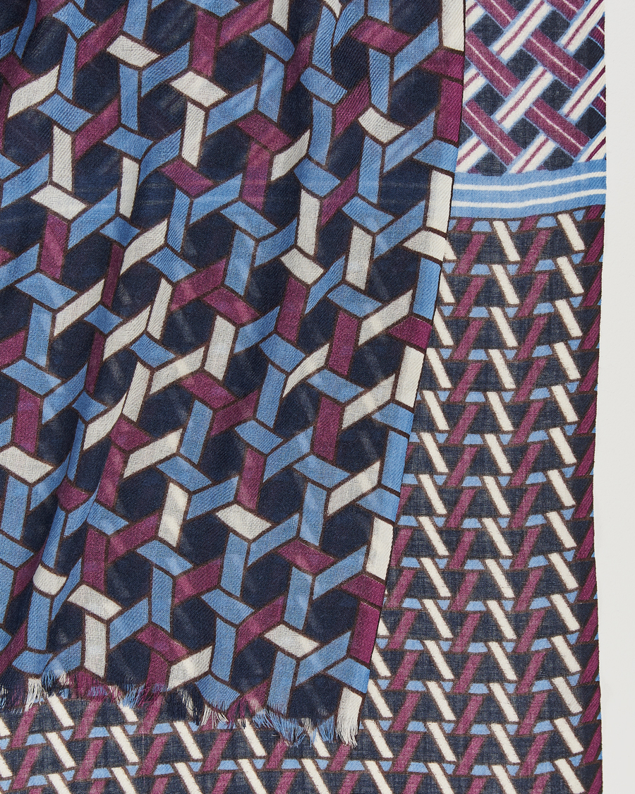 Homme | Altea Printed Wool Scarf Navy | Altea | Printed Wool Scarf Navy