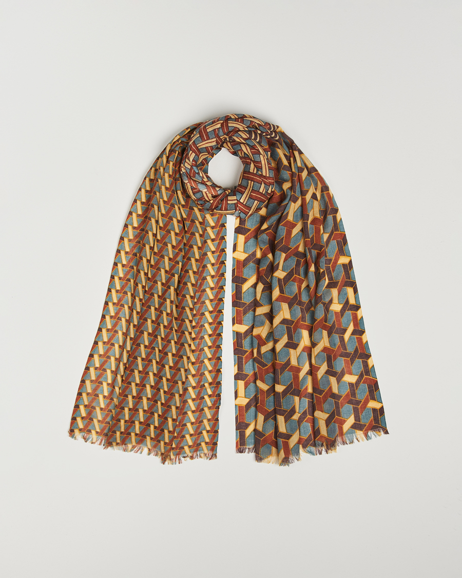Homme | Altea Printed Wool Scarf Orange | Altea | Printed Wool Scarf Orange