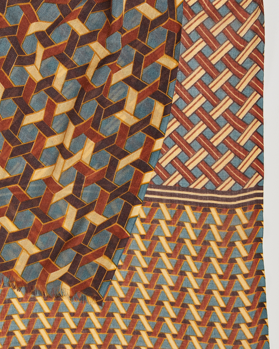 Homme | Altea Printed Wool Scarf Orange | Altea | Printed Wool Scarf Orange