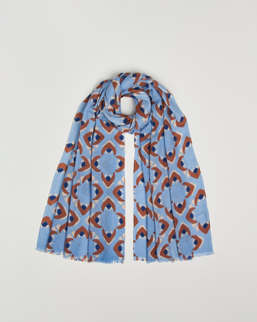 Homme | Altea Printed Wool/Cashmere Scarf Light Blue | Altea | Printed Wool/Cashmere Scarf Light Blue