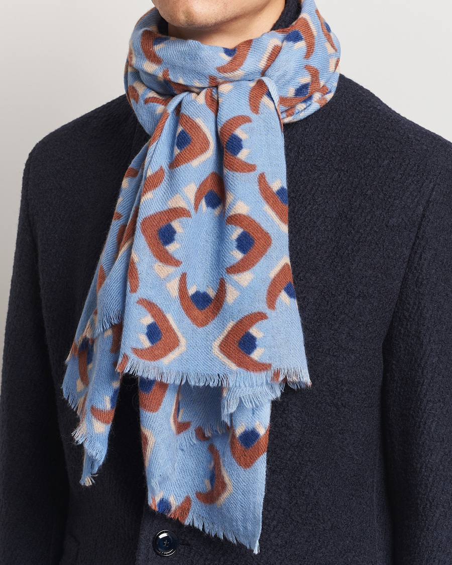 Homme | Altea Printed Wool/Cashmere Scarf Light Blue | Altea | Printed Wool/Cashmere Scarf Light Blue