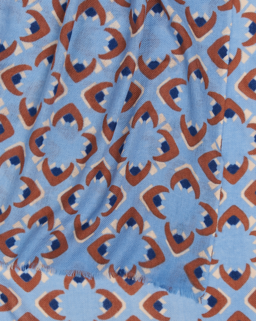 Homme | Altea Printed Wool/Cashmere Scarf Light Blue | Altea | Printed Wool/Cashmere Scarf Light Blue
