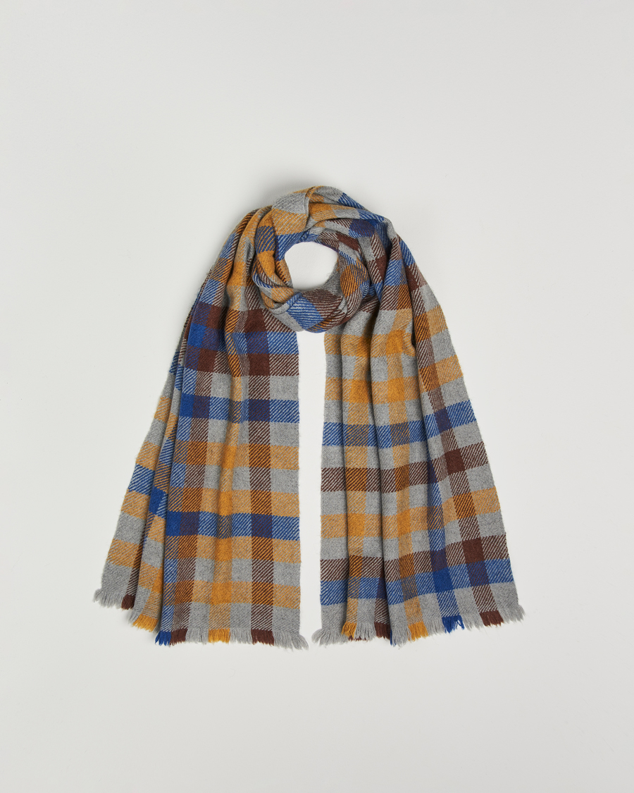 Homme | Altea Check Wool Scarf Yellow/Beige | Altea | Check Wool Scarf Yellow/Beige