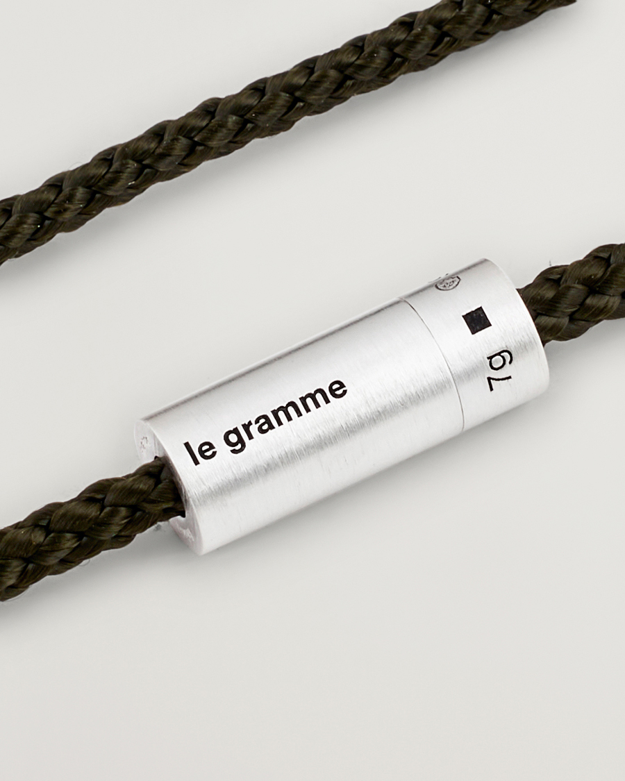 Homme | Bijoux | LE GRAMME | Nato Cable Brushed Bracelet Khaki/Sterling Silver
