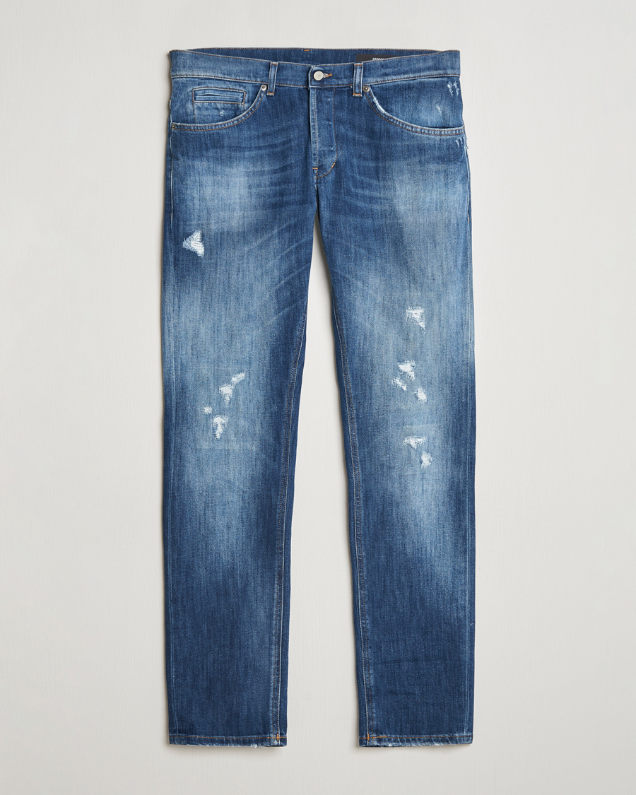Homme | Jeans | Dondup | George Light Distressed Jeans Medium Blue