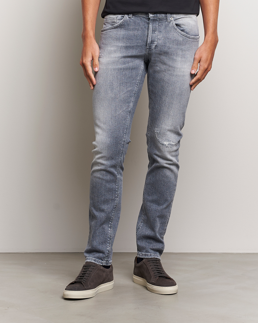 Homme | Jeans | Dondup | George Light Distressed Jeans Light Grey
