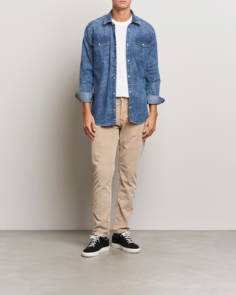 Homme | Pantalons | Dondup | Icon Corduroy Trousers Light Beige
