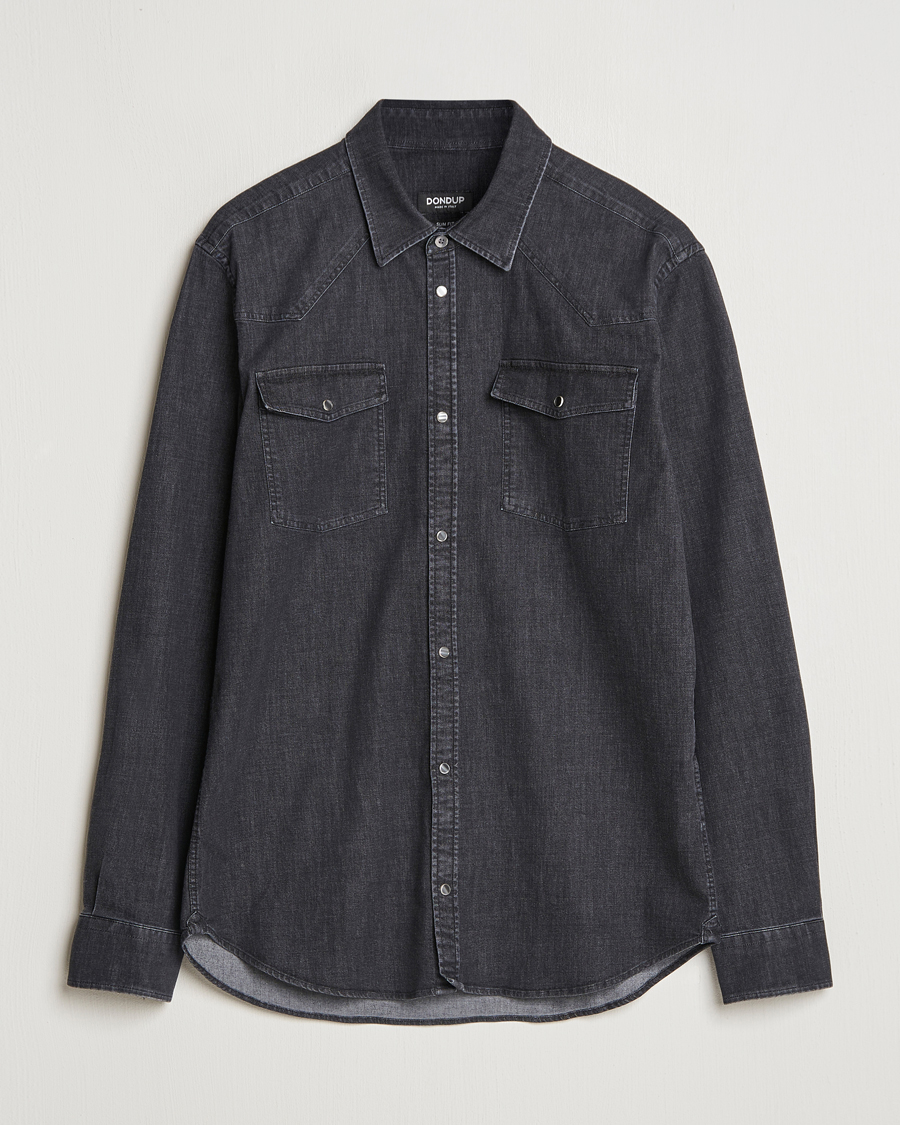 Homme | Chemises | Dondup | Slim Fit Denim Shirt Washed Black