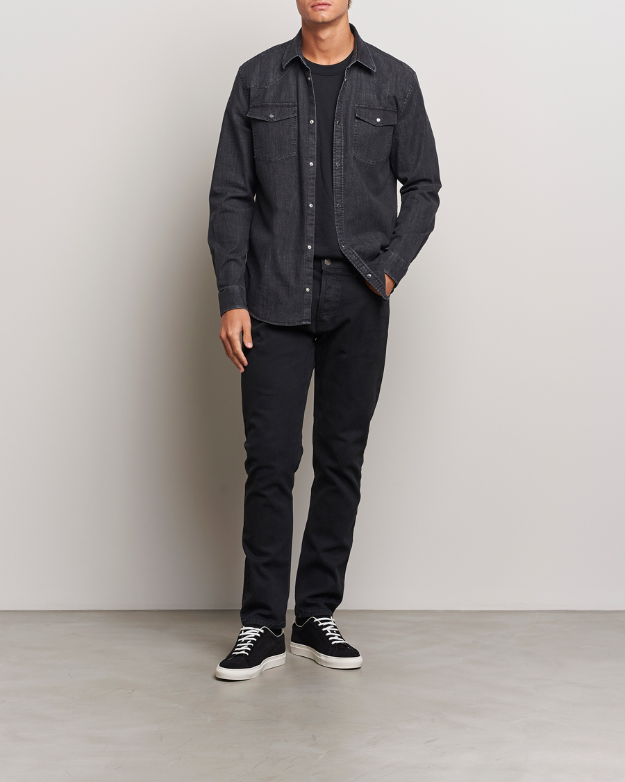 Homme | Chemises | Dondup | Slim Fit Denim Shirt Washed Black