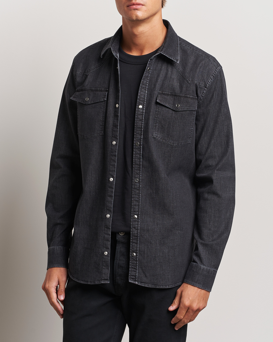 Homme | Chemises | Dondup | Slim Fit Denim Shirt Washed Black