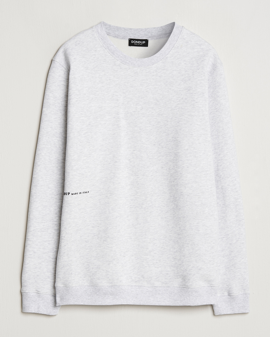 Homme | Pulls Et Tricots | Dondup | Logo Crew Neck Sweatshirt Grey Melange