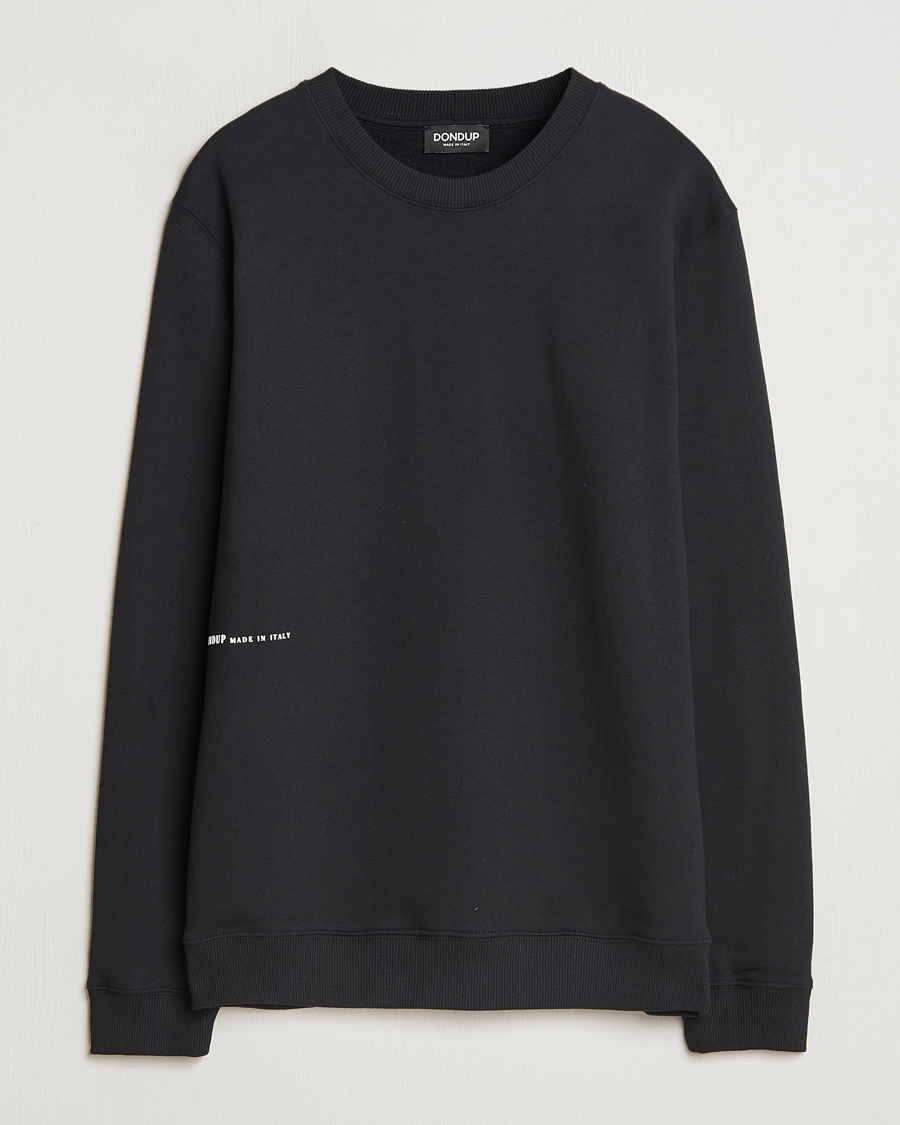 Homme | Pulls Et Tricots | Dondup | Logo Crew Neck Sweatshirt Black