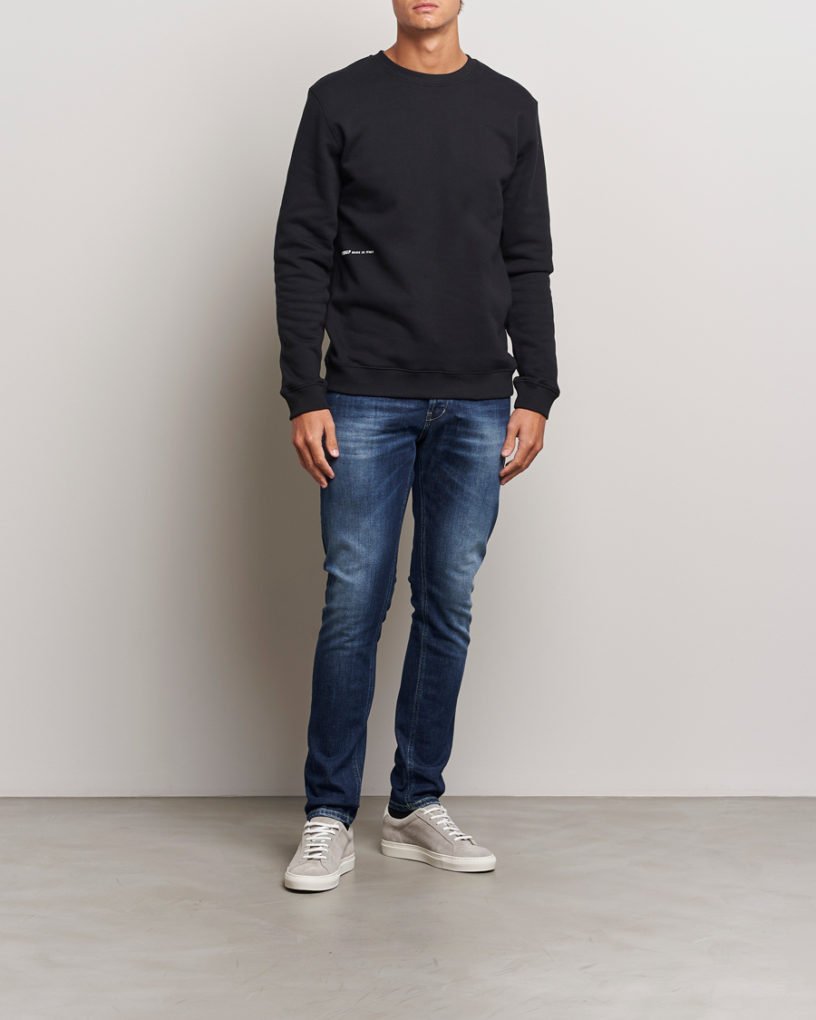 Homme | Pulls Et Tricots | Dondup | Logo Crew Neck Sweatshirt Black