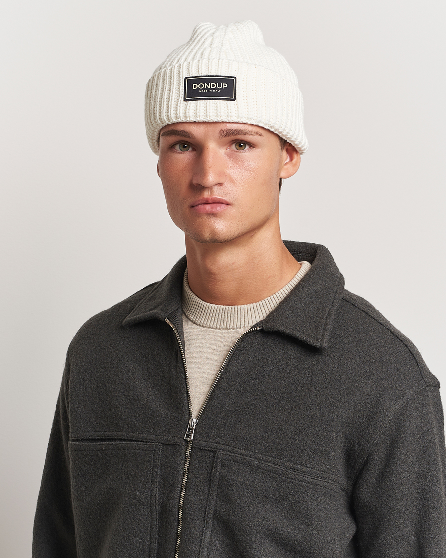Homme | Dondup Ribbed Beanie Off White | Dondup | Ribbed Beanie Off White