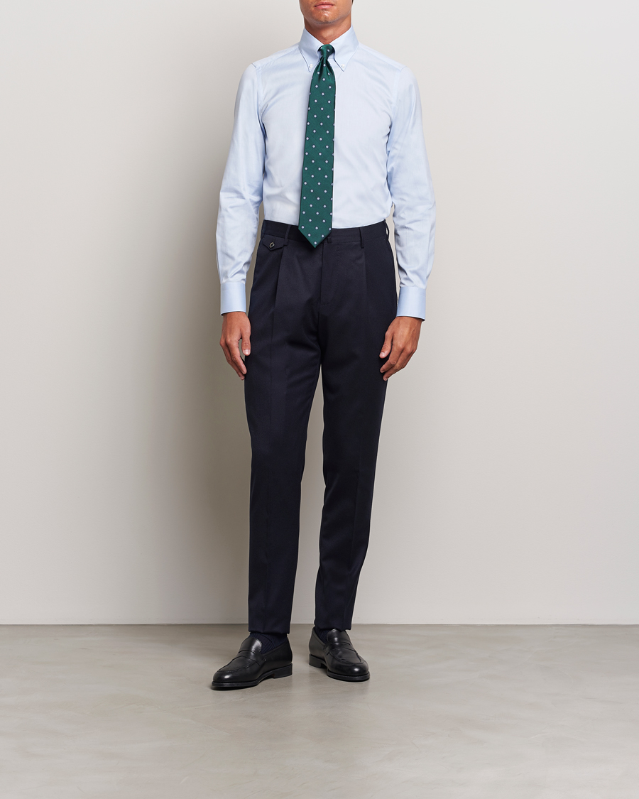 Homme | Chemises | Finamore Napoli | Milano Slim Oxford Button Down Shirt Light Blue