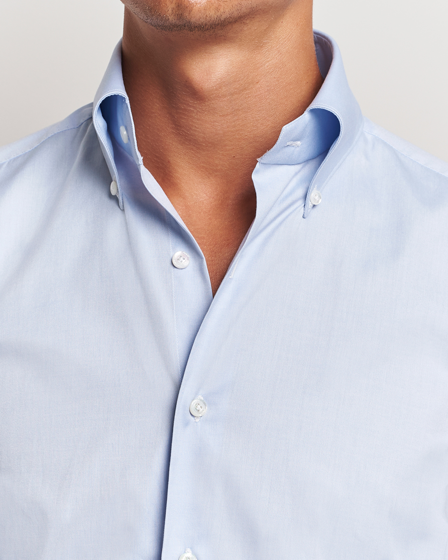 Homme | Chemises | Finamore Napoli | Milano Slim Oxford Button Down Shirt Light Blue