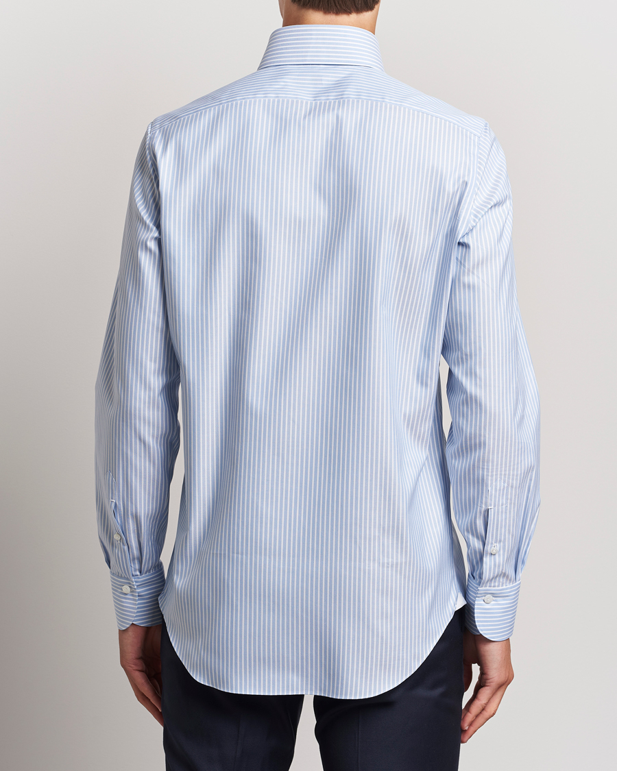 Homme | Chemises | Finamore Napoli | Milano Slim Oxford Button Down Shirt Blue Stripe