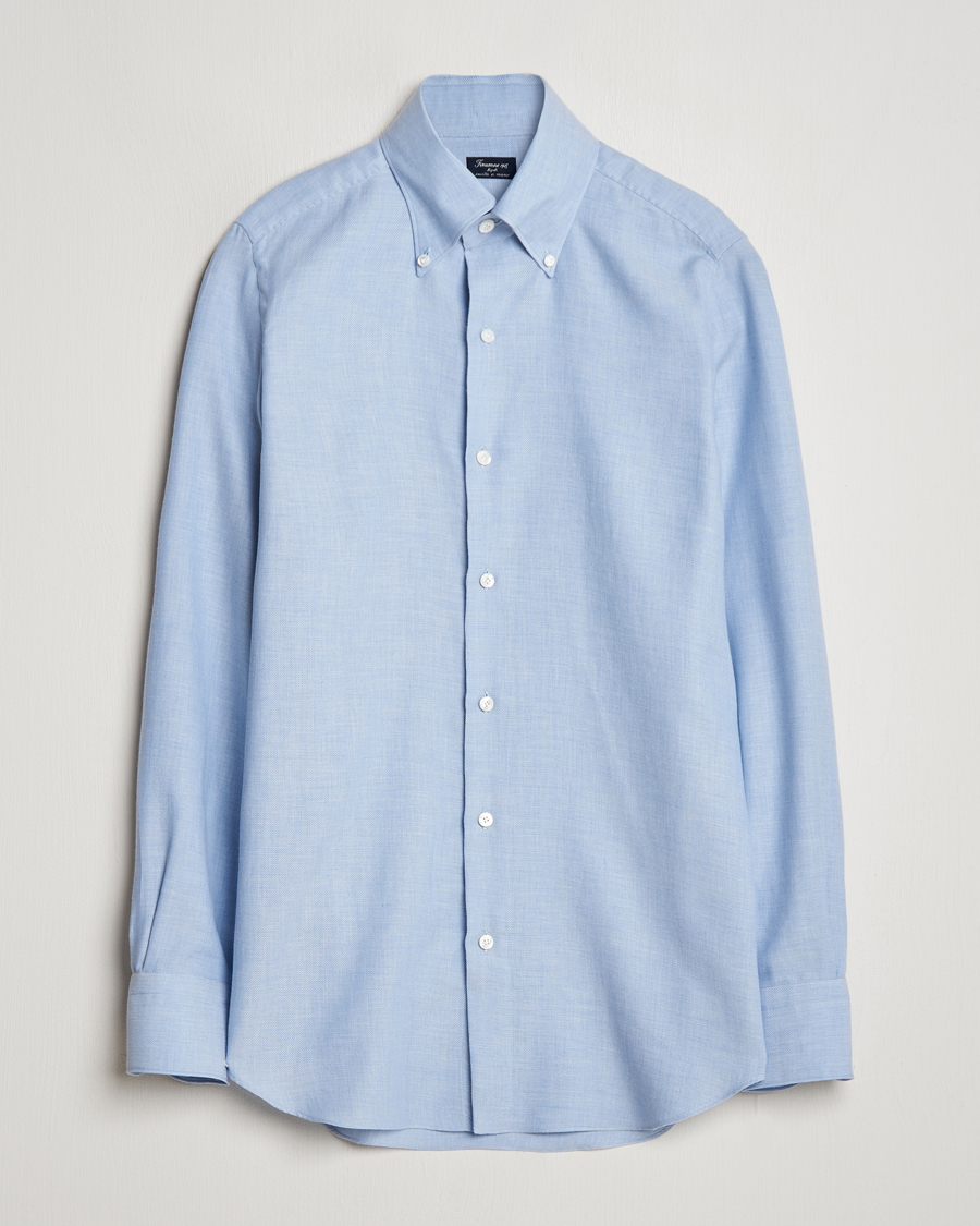 Homme | Chemises | Finamore Napoli | Milano Slim Cashmere BD Shirt Light Blue