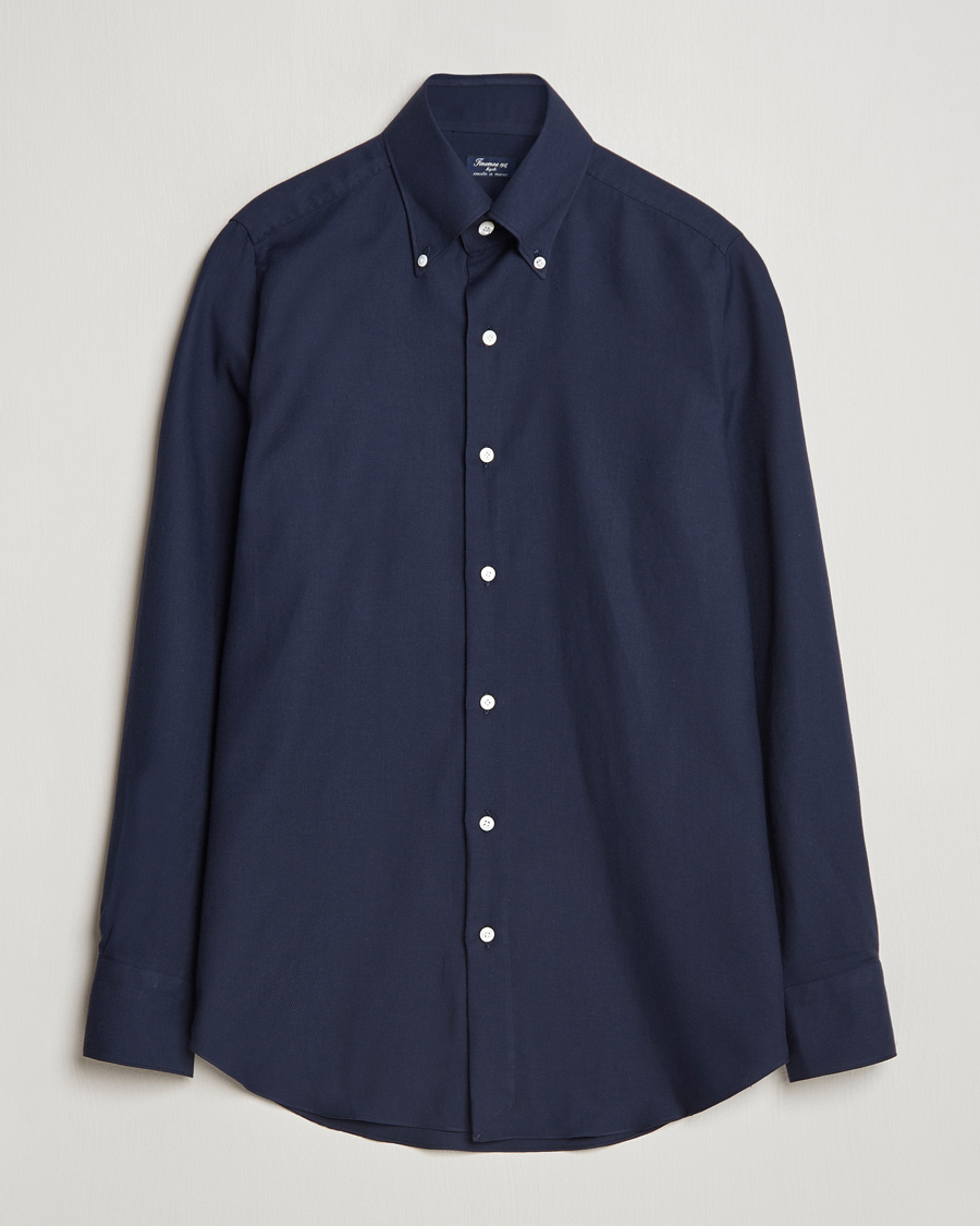 Homme | Chemises | Finamore Napoli | Milano Slim Cashmere BD Shirt Navy